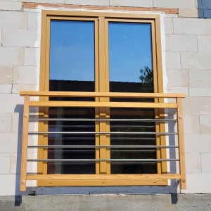 Balustrada Balkon Francuski z Rurkami w Poziomie - Kompletna Balustrada Zewnętrzna na Wymiar do Samodzielnego Montażu